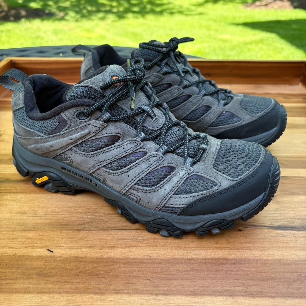 Merrell Moab 3 Hiking Shoes Mens 10 Granite Gray Leather Mesh Vibram Sneaker
